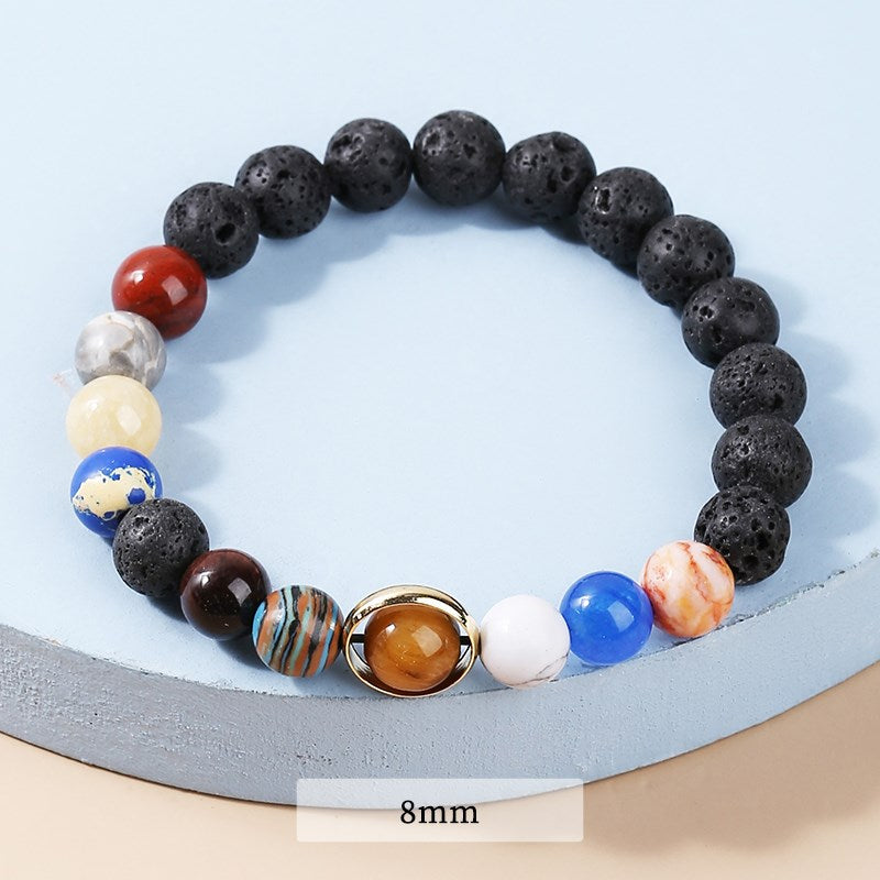 JD Natural Stone Eight Planets Bead Bracelet