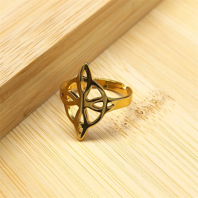 Witchcraft Stainless Steel Witch's Irish Knot Adjustable Ring
