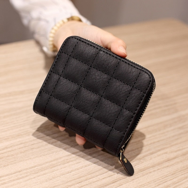 PU Leather Plaid Wallet