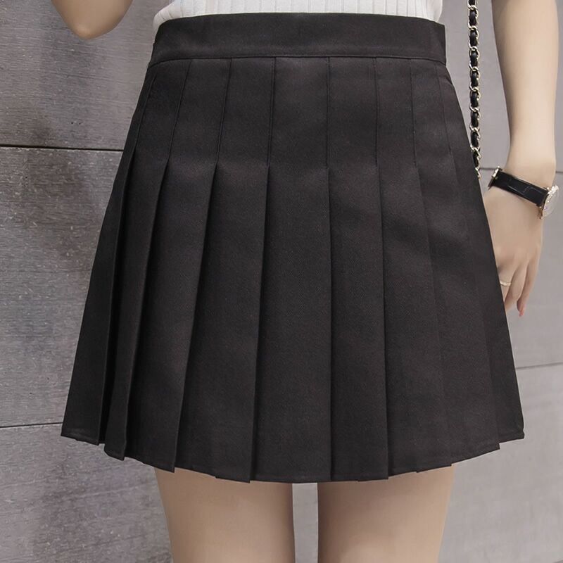 High Waist A-line Student Plaid Pleated Skirt