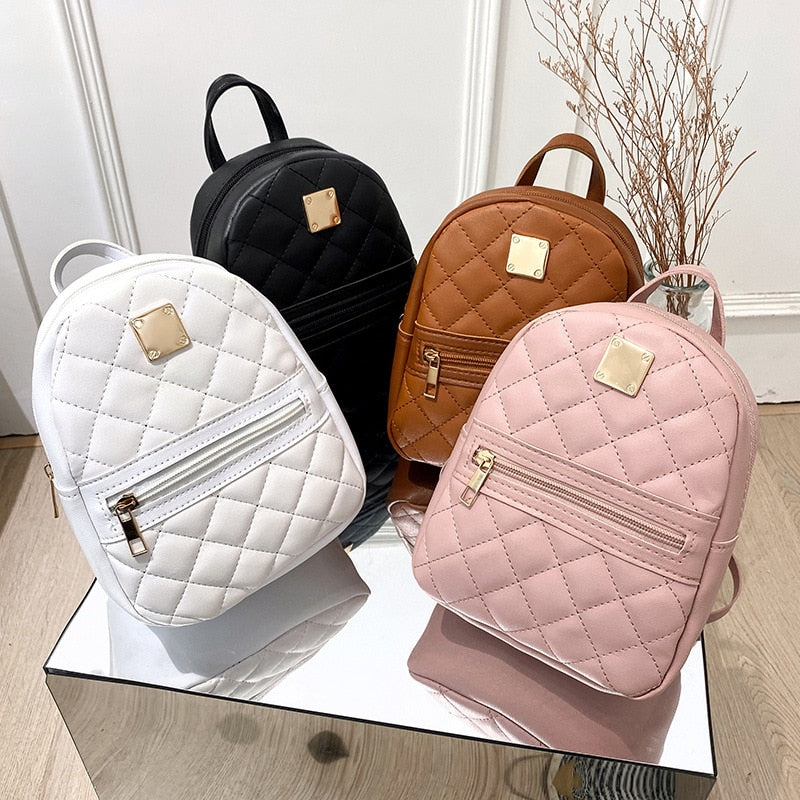 PU Leather Mini Women Backpack Multi-Function Bag