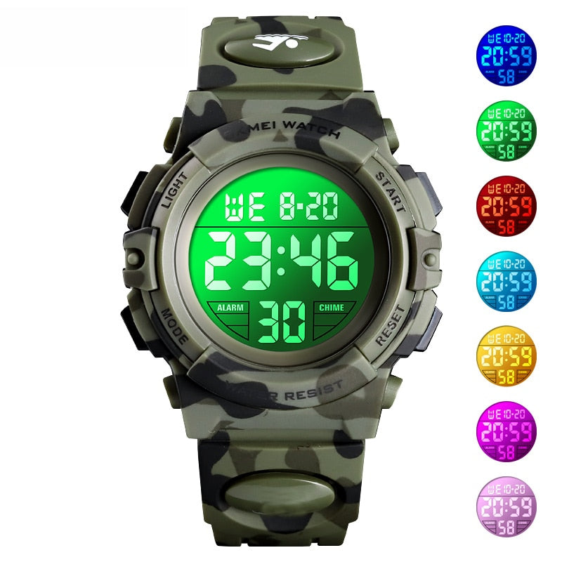 Fashion Luminous Led Alarm Camouflage Watch