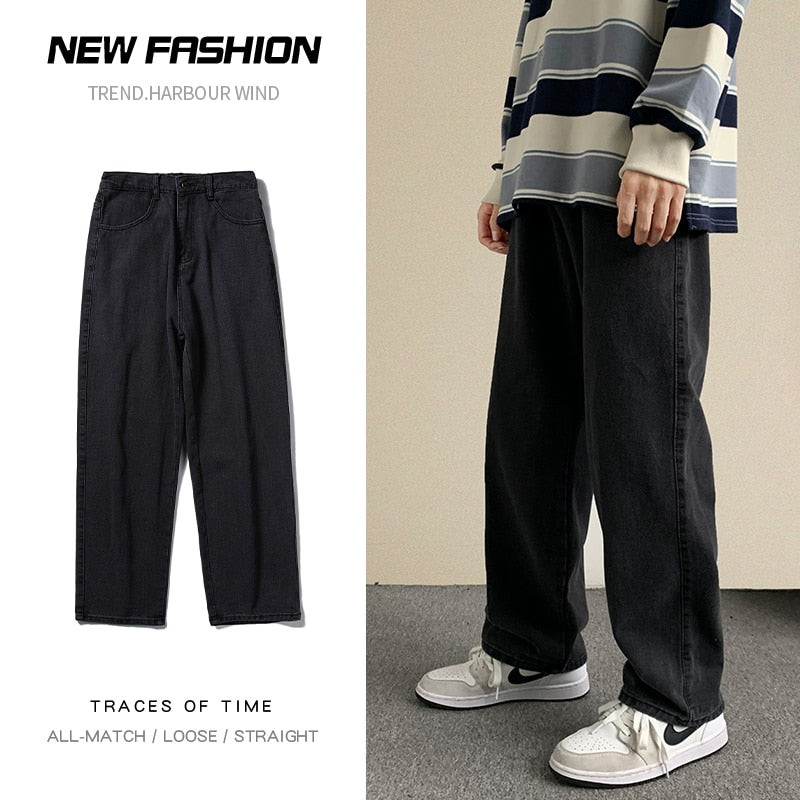 Streetwear Baggy Jeans Loose Straight Wide Leg Pant