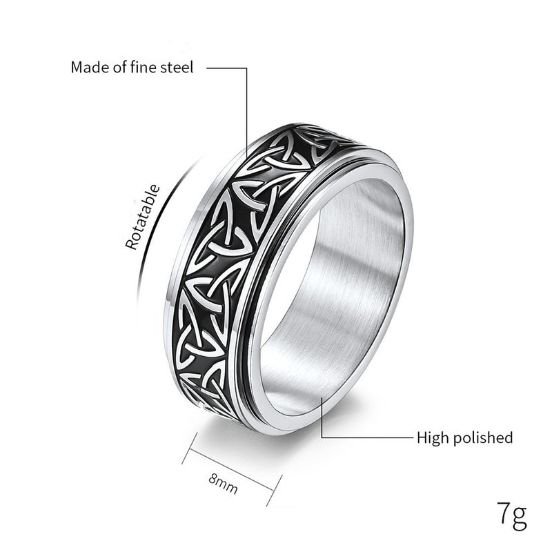 Retro Unique Rotatable Stainless Steel Ring