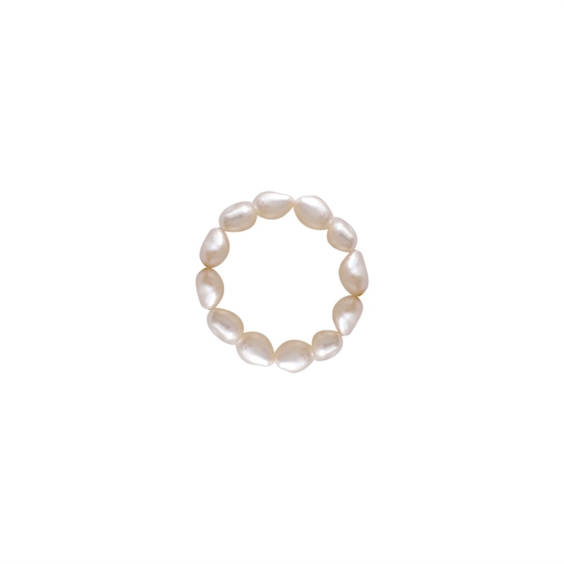 High-quality Natural Pearls Elastic Fine Beads Tail Index Ring