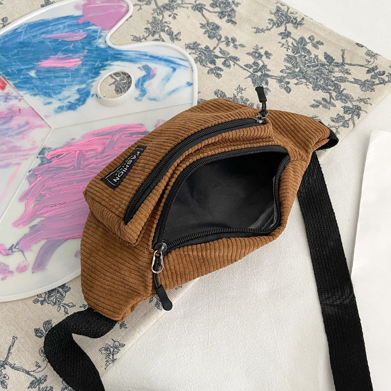 Corduroy Waist Bag Small Canvas Bag