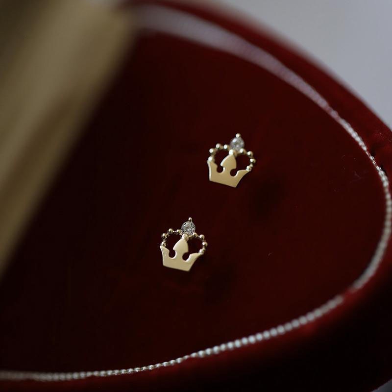 925 Sterling Silver Crystal Four-Pointed Star Earrings