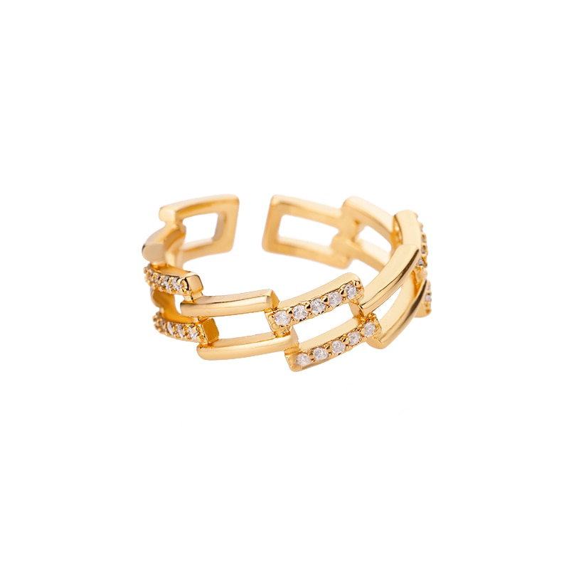 Lightning Stainless Steel Gold Plated Finger Ring