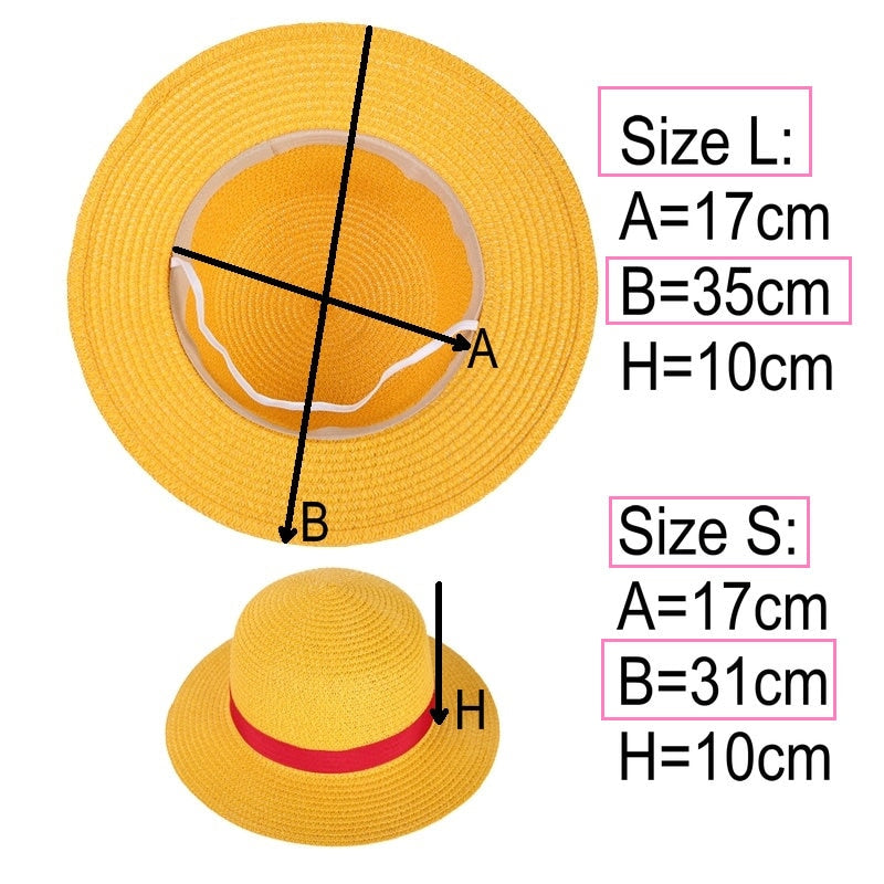 One Piece Cap Straw Hat Neck String Luffy Flat Hats