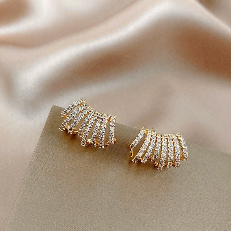 LATS Irregular U-shaped Gold Color Earrings