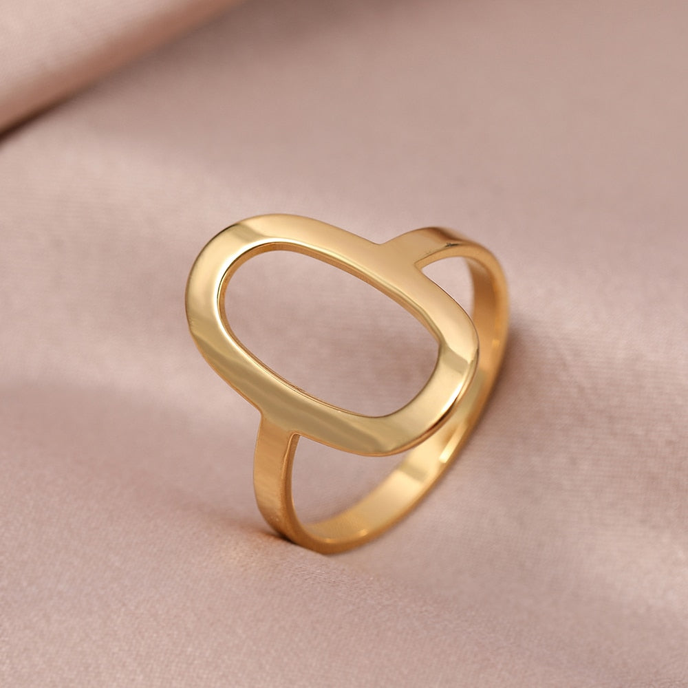 Stainless Steel Ring Geometric Rhombus Antique Ring