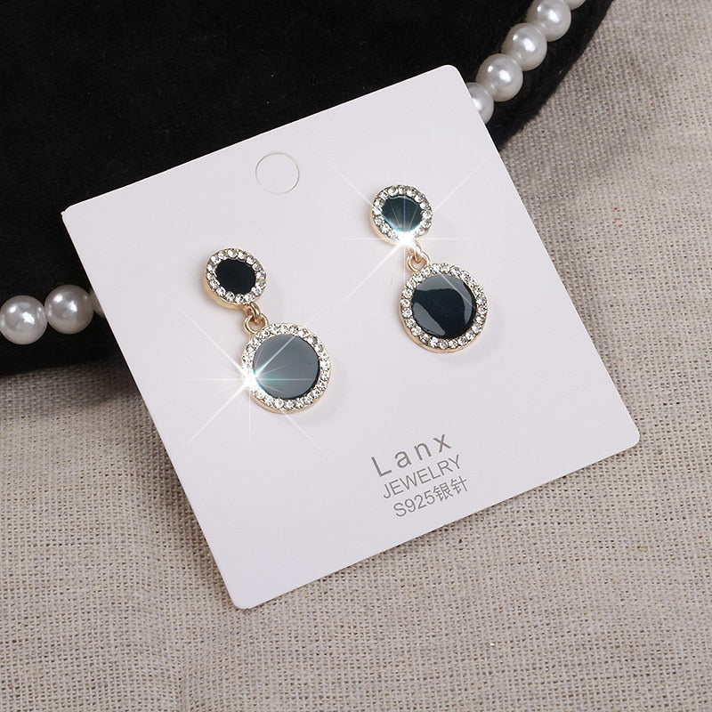 LATS Trend Rhinestone Geometric Drop Earrings for Women
