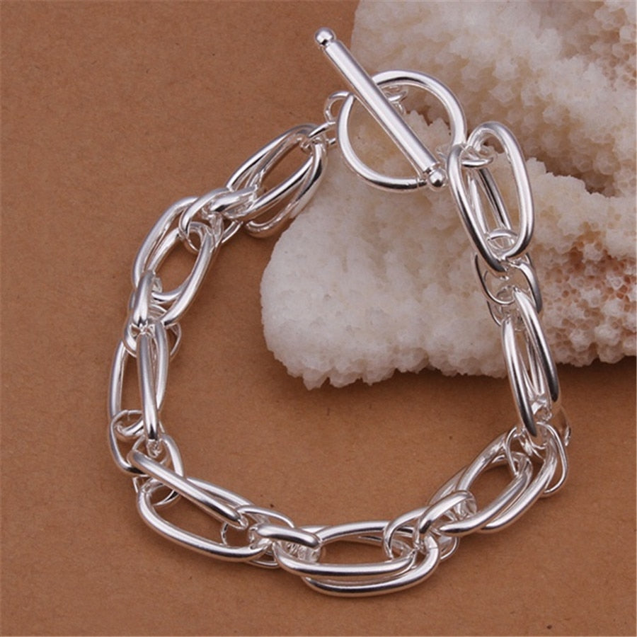 925 silver color Link Chain bracelet