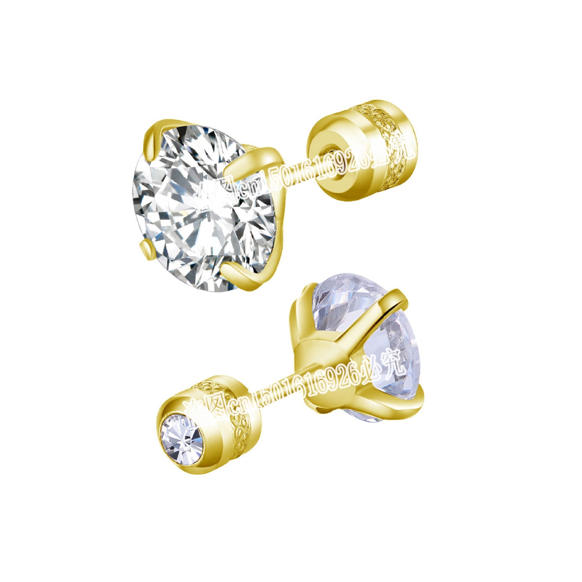 Stainless Steel 4 Color CZ Zircon korean Earrings