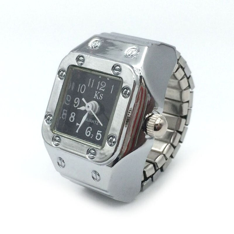 Fashion Couple Watch Ring Round Quartz Stainless Steel
