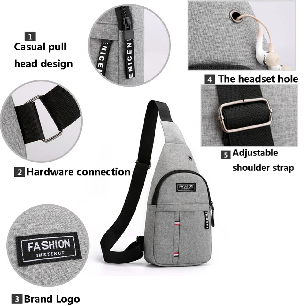 Nylon Waist Packs Sling Bag Crossbody Canvas Bag