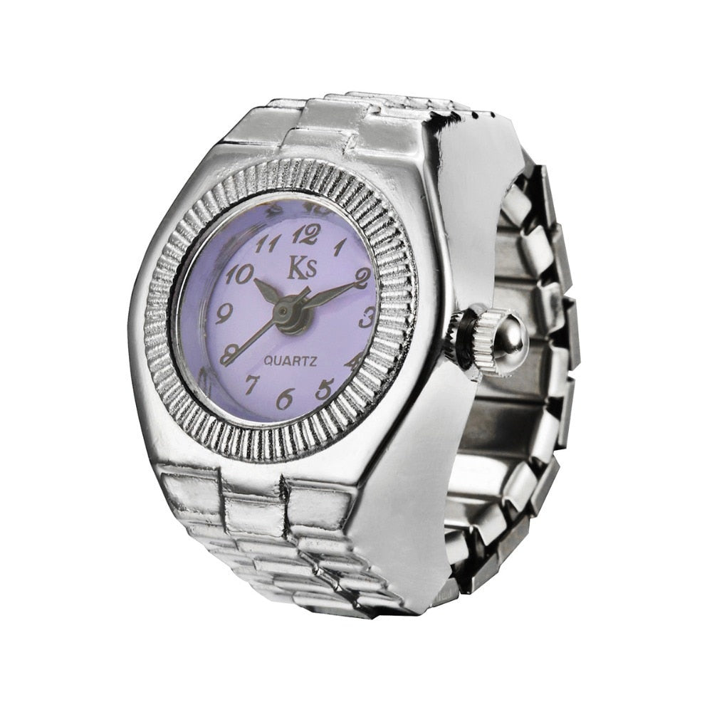 Fashion Couple Watch Ring Round Quartz Stainless Steel