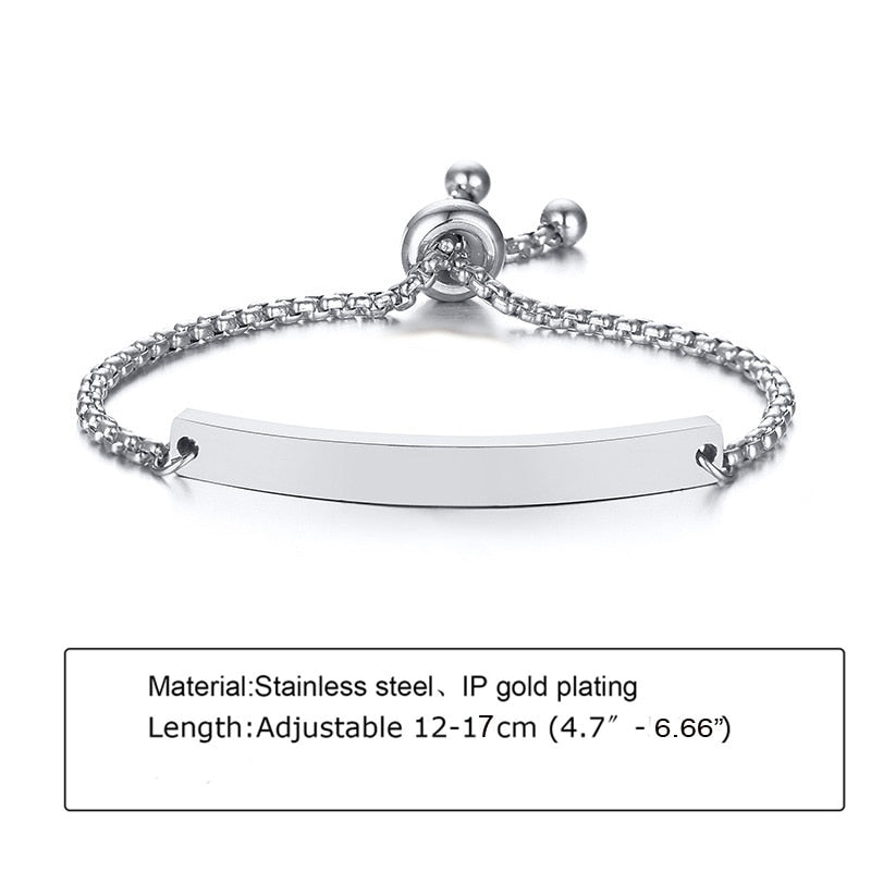 Customized Heart Baby Engravable ID Name Bracelet