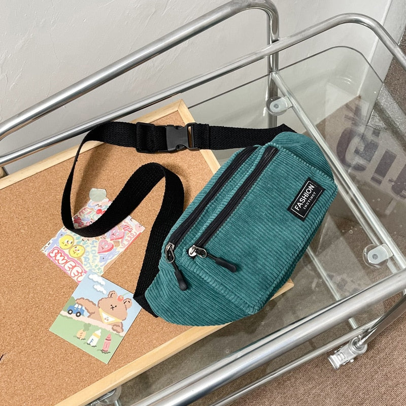 Corduroy Waist Bag Small Canvas Bag