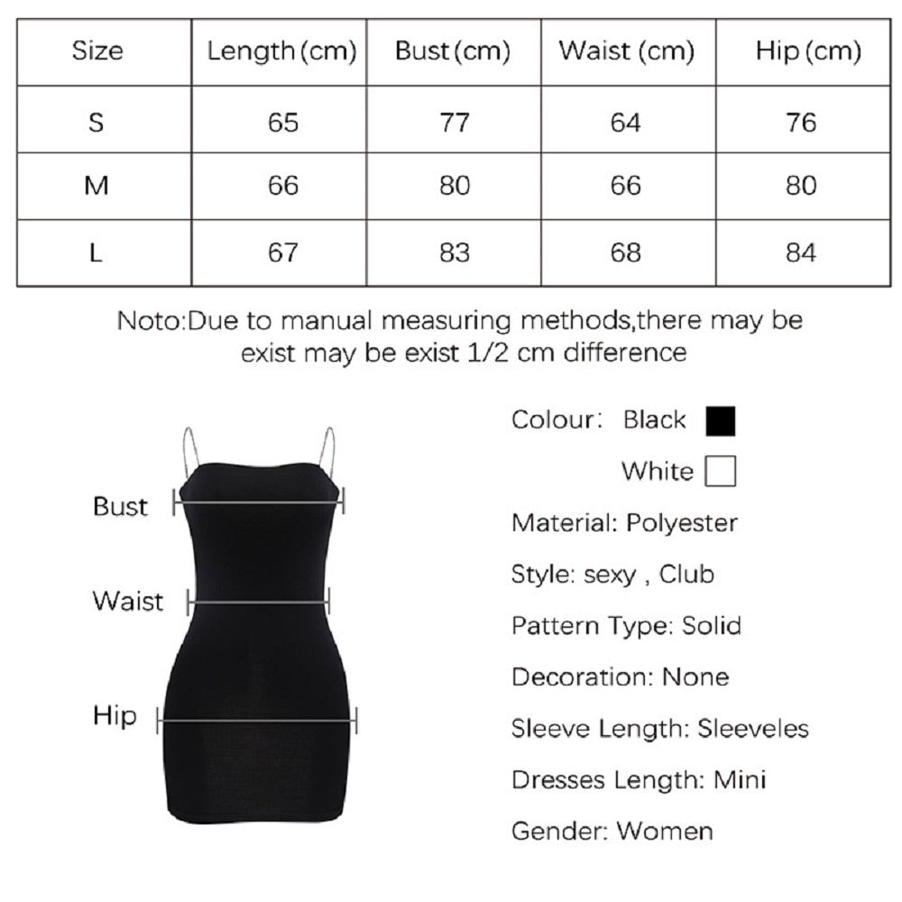 Black Sexy High Waist Sheath Club Spaghetti Strap Dress
