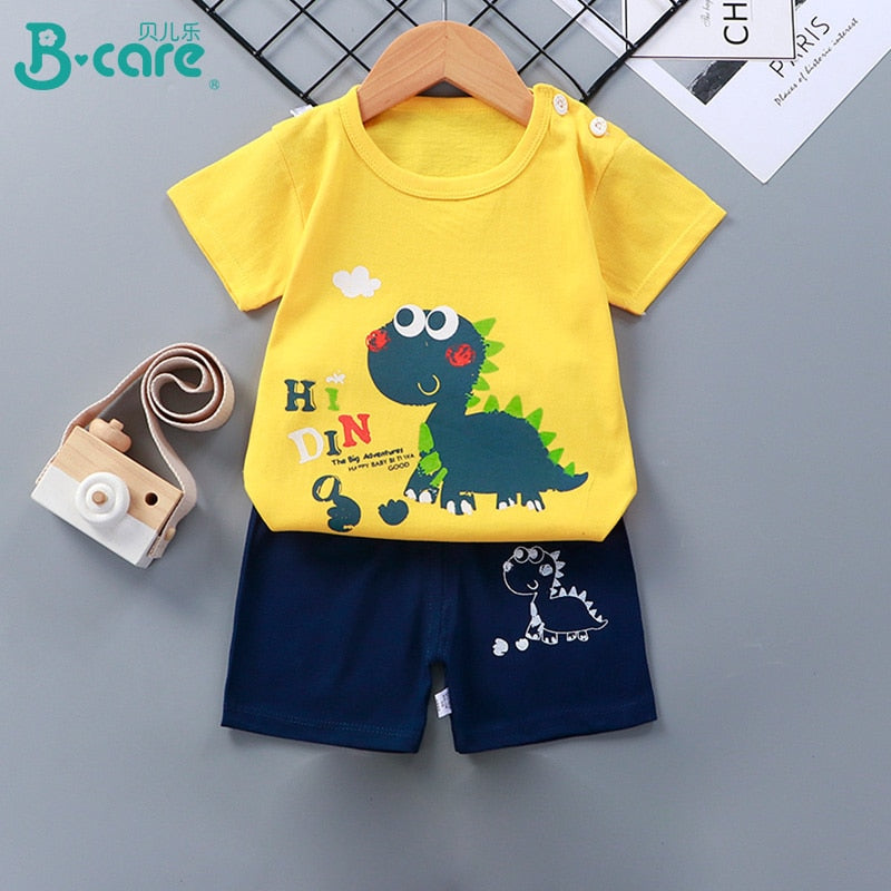 2PCS 100% Cotton Soft Summer Children Baby Cloths T-shirt