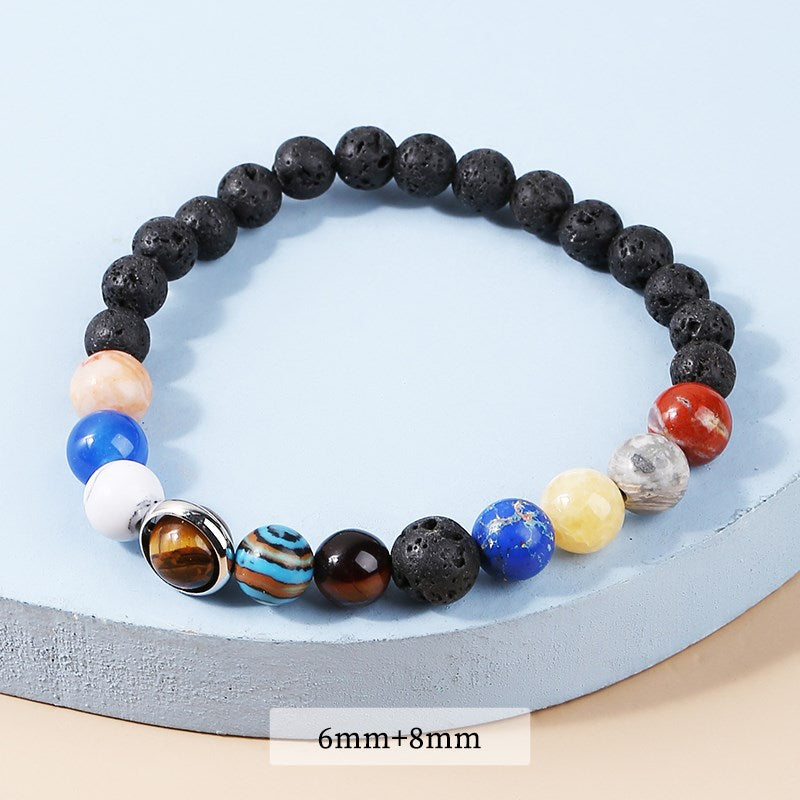 JD Natural Stone Eight Planets Bead Bracelet