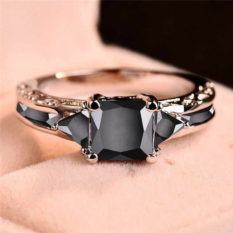Delicate Color Trendy Elegant Princess Cut Inlaid Ring