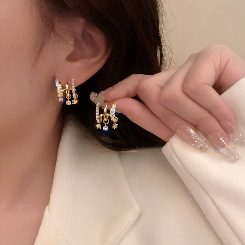 LATS Irregular U-shaped Gold Color Earrings