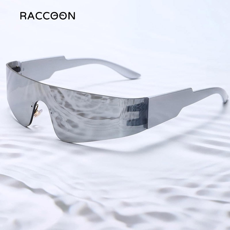 Kardashan Flat Top Shield Fashion Punk Sunglasses Women Y2K Sun Glasses