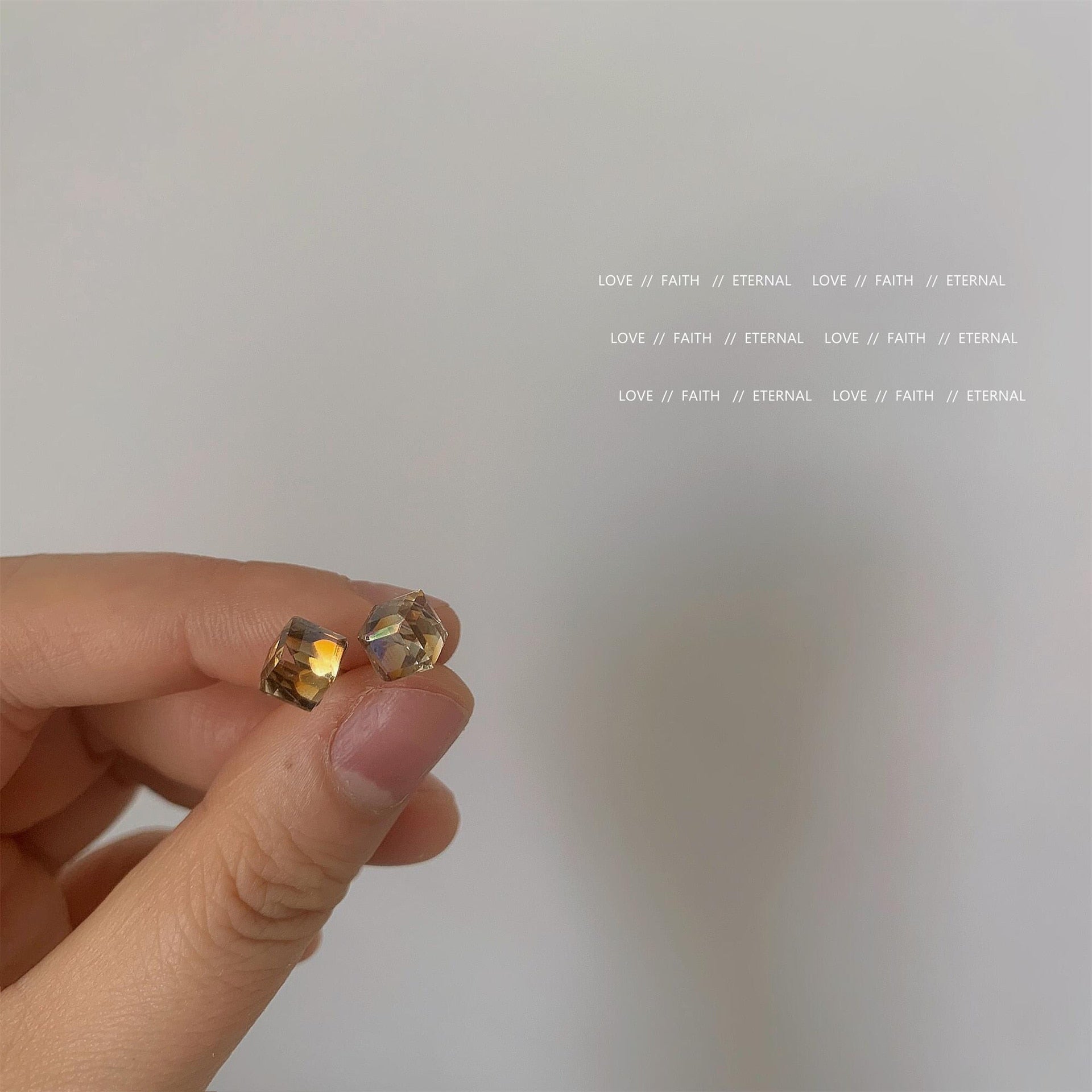 925 Silver Needle Simple Shiny Zircon  Gold Plating  Earrings