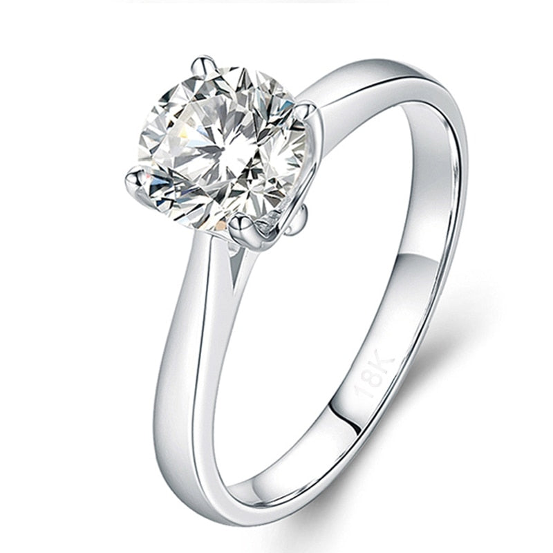 Gold Color Tibetan Silver Round 8mm 2ct Cubic Zircon Ring