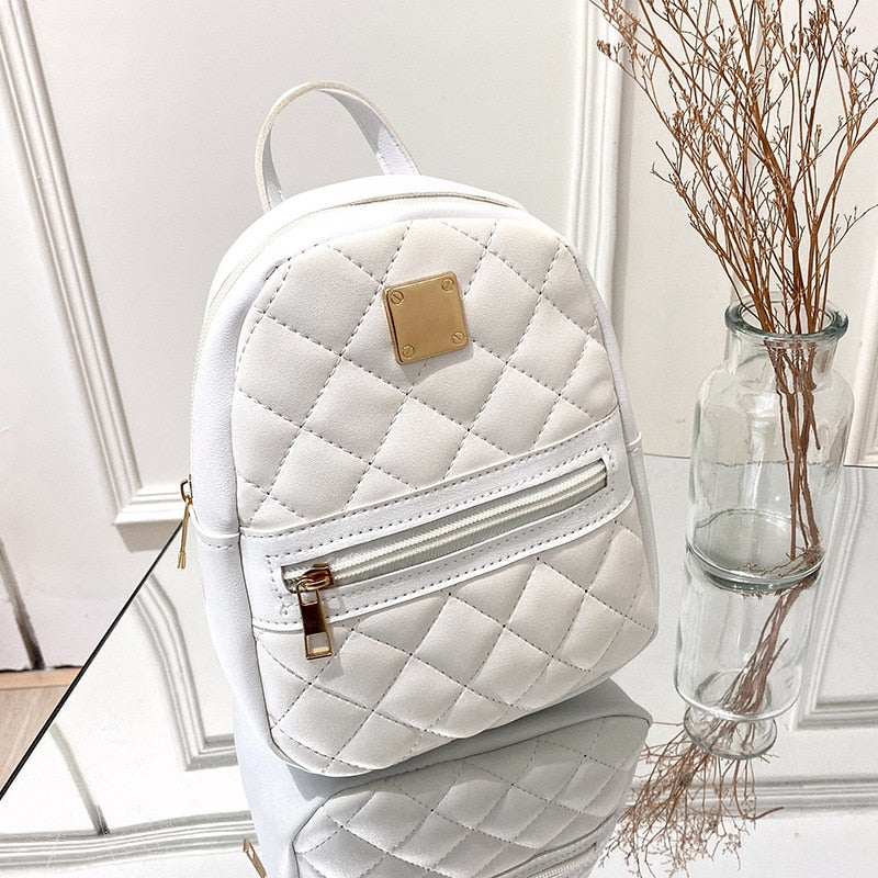 PU Leather Mini Women Backpack Multi-Function Bag