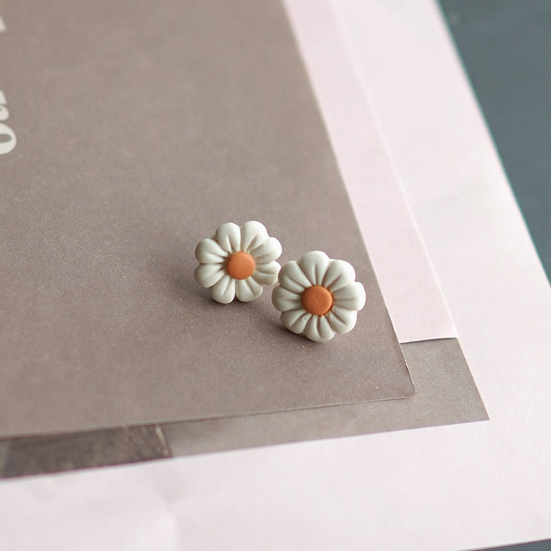Handmade Molded Irregular Floral Multi Colors Earring