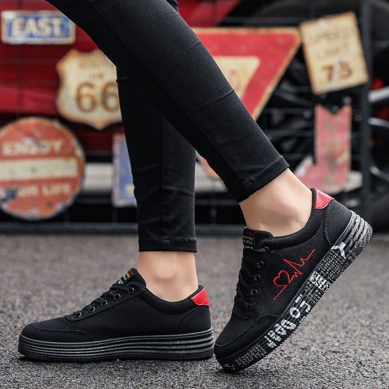Vulcanized Lace-up Casual Shoes Breathable