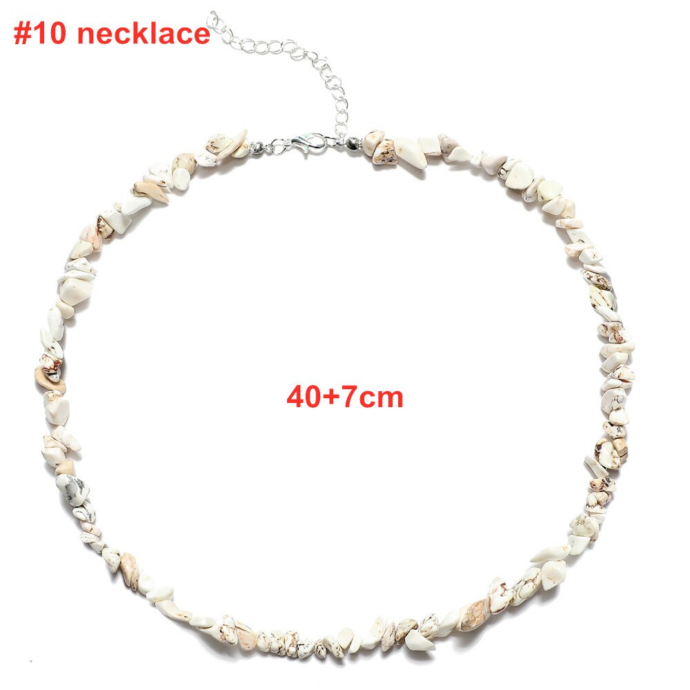 Colorful Natural Stones Choker Bohemia Gravel Beaded Grunge Necklace