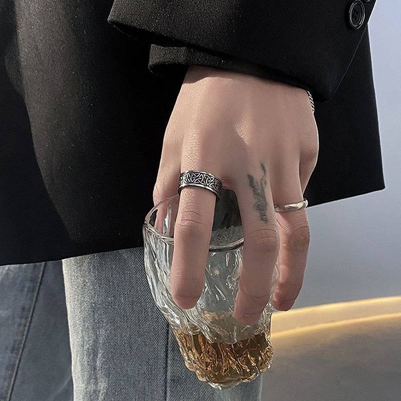 Rotate Rotating Anxiety Fidget Titanium Steel Ring