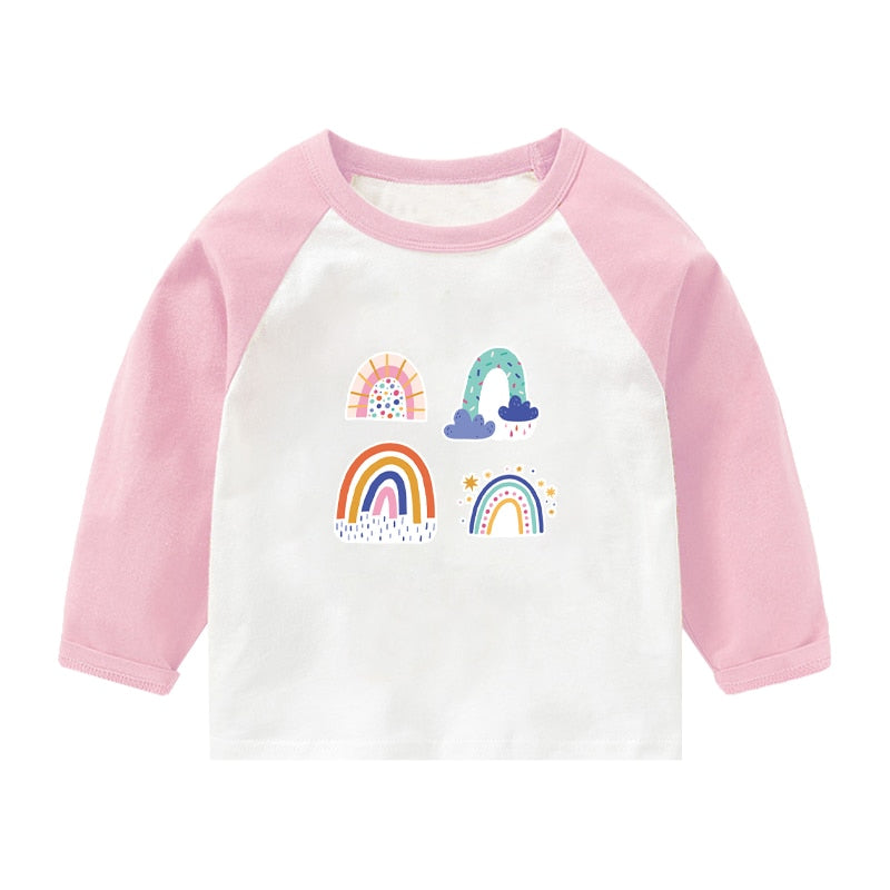 T-shirt for Cute Cartoon Cotton Long Sleeve Top Spring Kids Clothing