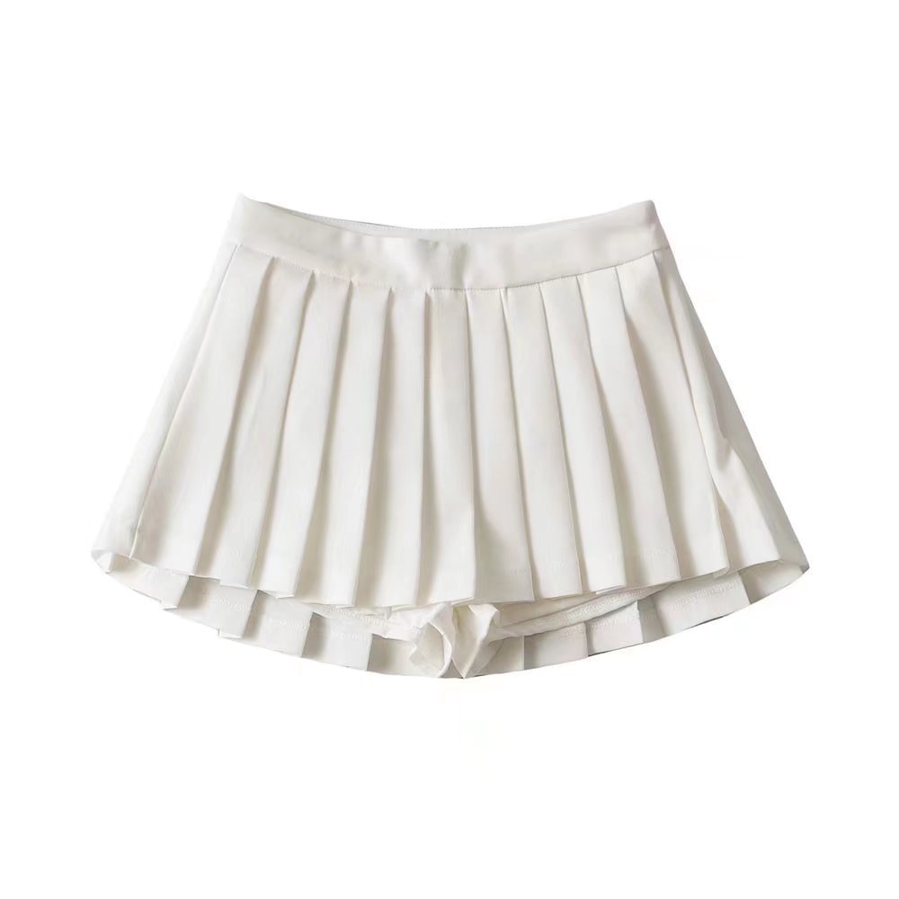 Korean Vintage Pleated High Waist Skirt
