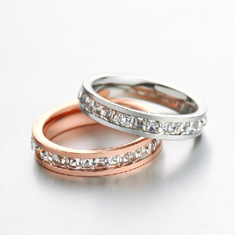 Stainless Steel Stackable CZ Eternity Ring