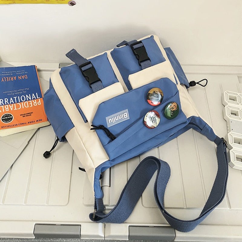 Harajuku Diagonal Nylon Canvas Messenger Bag