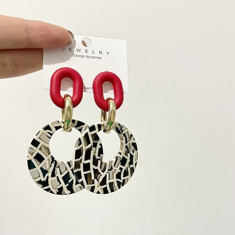Zebra Pattern Acrylic Earrings