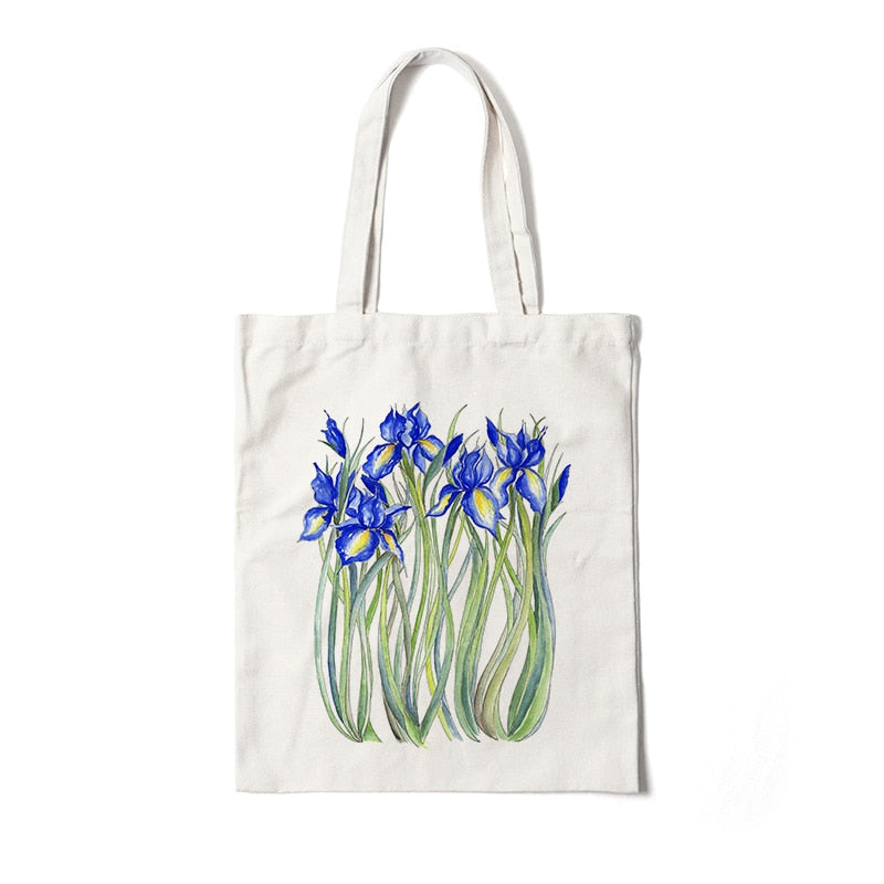 Floral Canvas Reusable Tote Bag