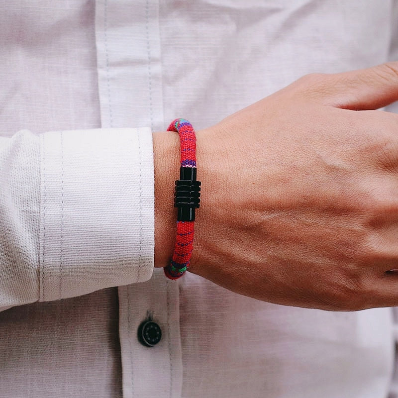 Boho Ethnic Handmade Fabric Bracelet 6mm Width