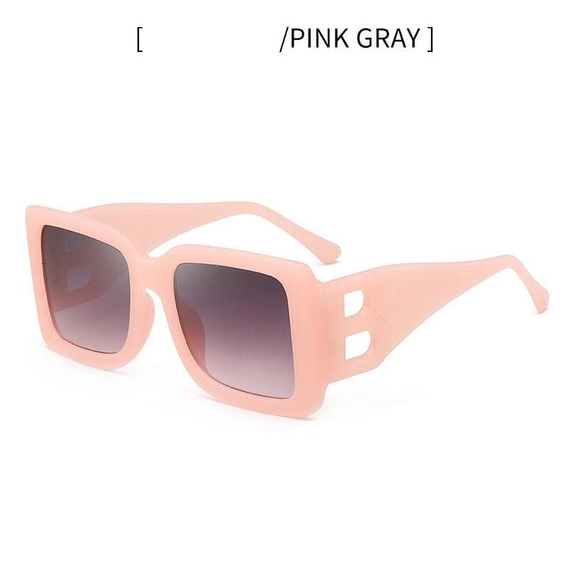 Retro Black Gradient Imwete Oversized Square Sunglasses
