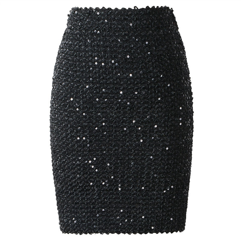 Fashion Bling Women Gold Sequin Short Wrap Mini Skirt