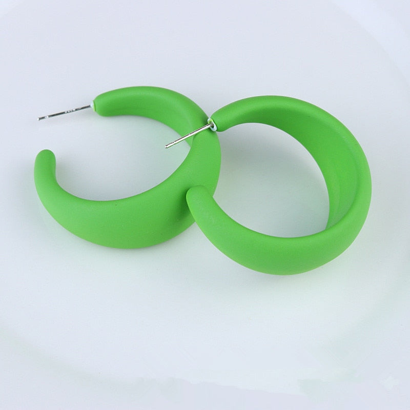 Korean style candy colors C-shaped earrings