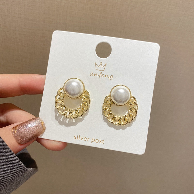 Big Black Flower Hanging Earrings For Women Exaggerated Rock Personality