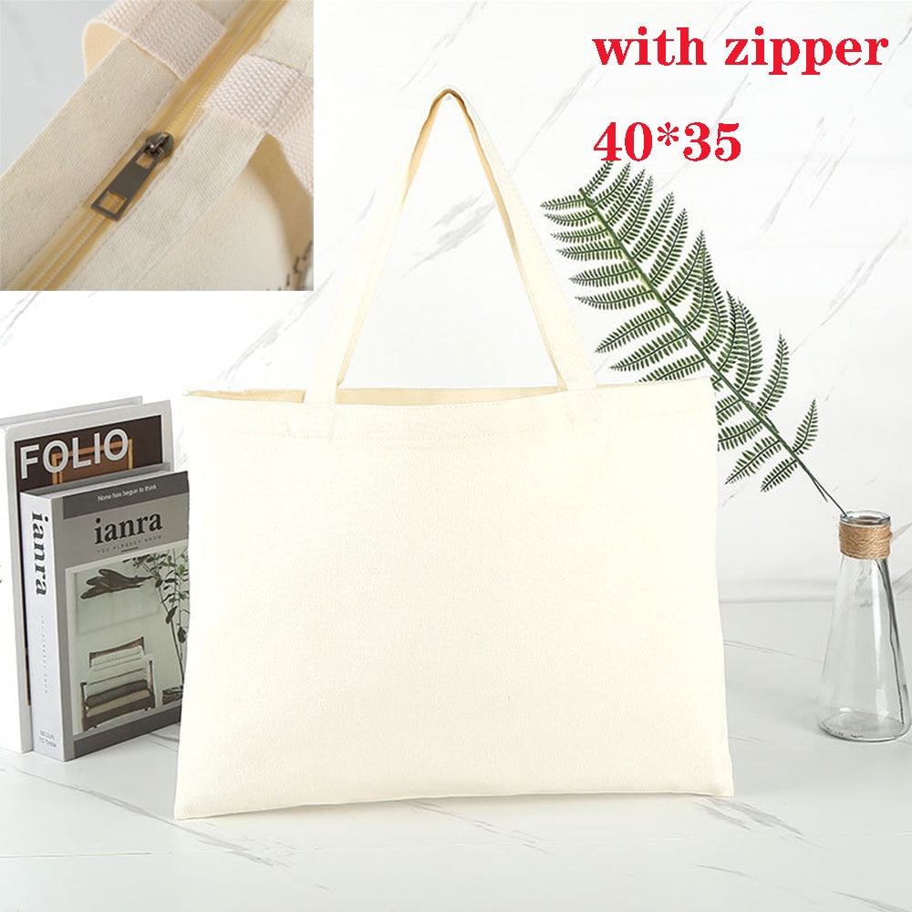 Cotton Zipper Portable Canvas Bag