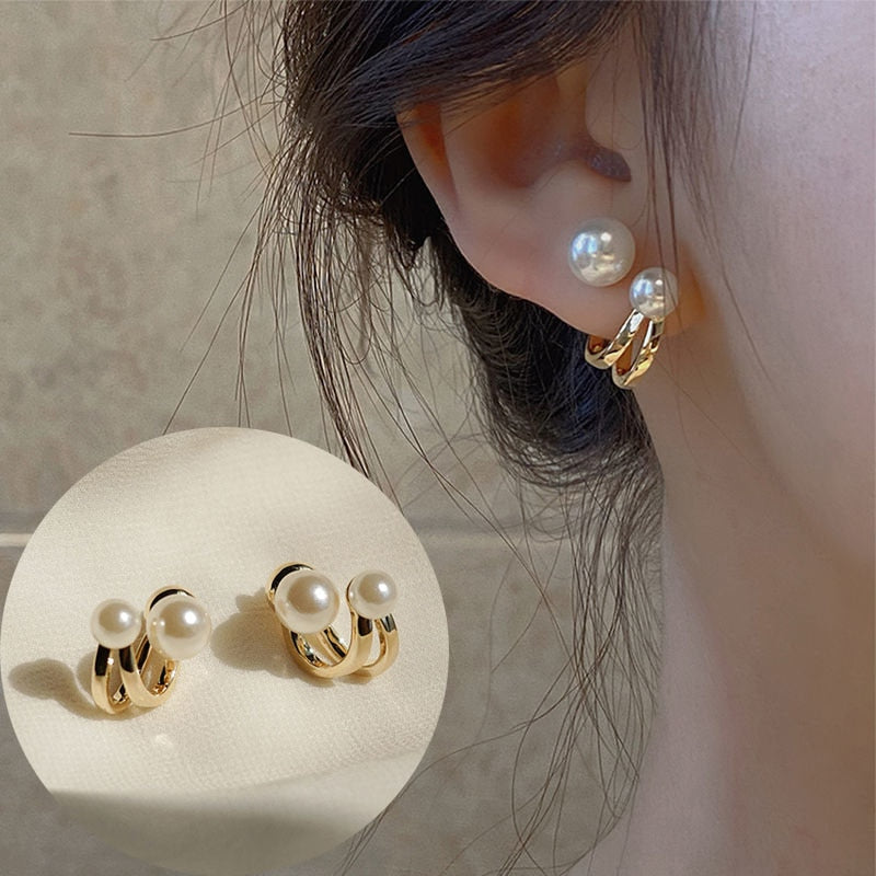 Korean Four-Prong Setting CZ Earing Claw Ear Hook Clip