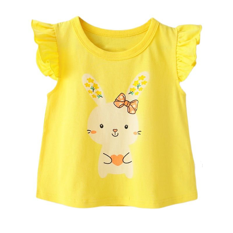 Kids T-shirts Summer Ruffle Sleeve Unicorn Clothes